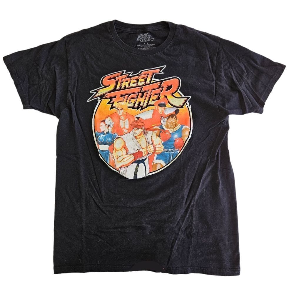 Street Fighter Retro Graphic Logo Sega Capcom Short Sleeve Video Game T-Shirt M